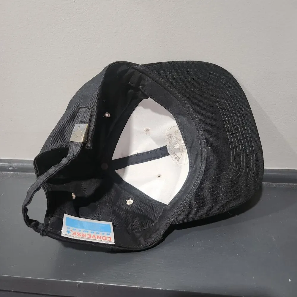 VTG Y2K 2000s Converse All Star Chuck Taylor Black Adjustable Strapback‎ Hat Cap